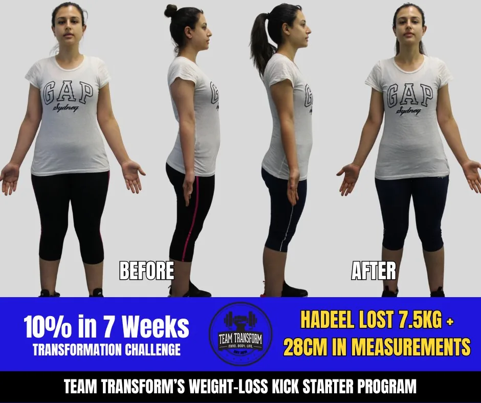 Hadeel Lost 7.5kg + 28cm