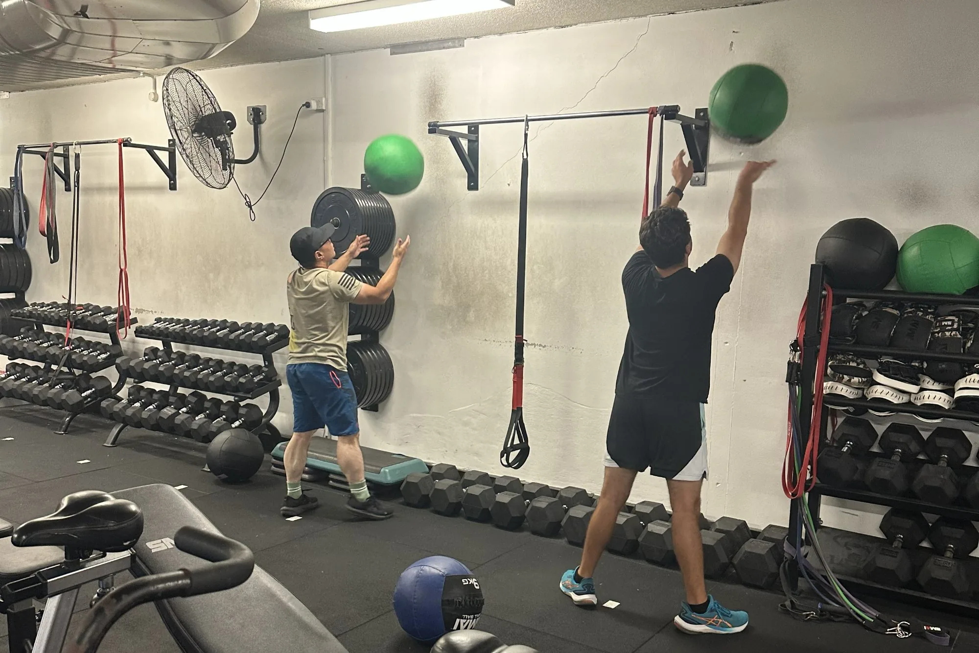 Members doing wall balls