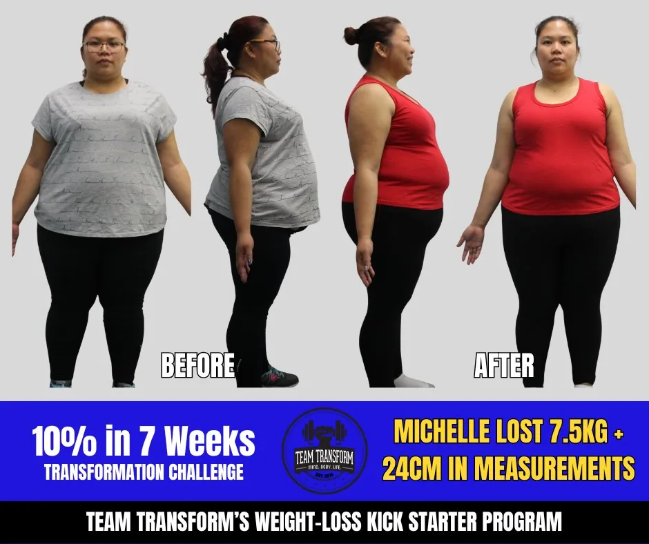Michelle Lost 7.5kg + 24cm