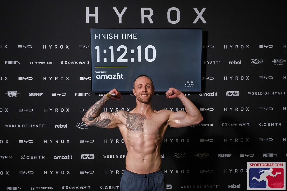 Andrew Potter finish time 1:12:10 HYROX Sydney 2026