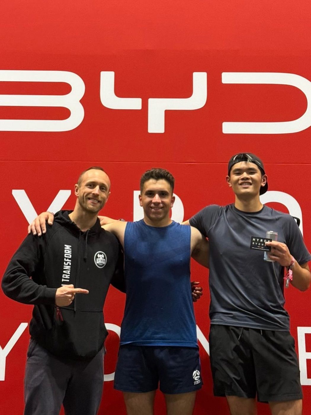 Andrew Potter with Team Transform doubles athletes HYROX Sydney 2026